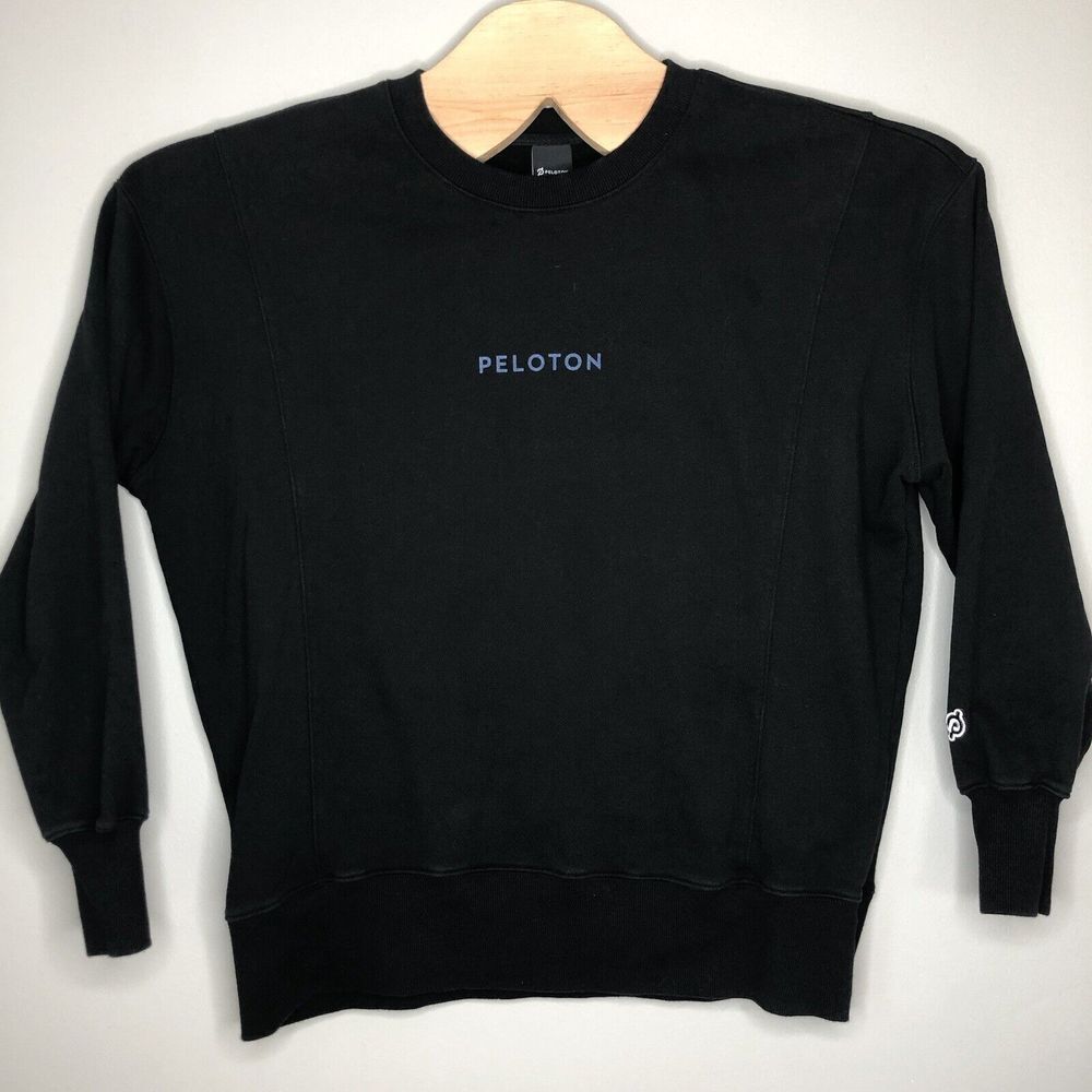 Peloton Adult Large Black Crew Neck Gym Bike Workout Outdoor Pullover Sweatshirt
